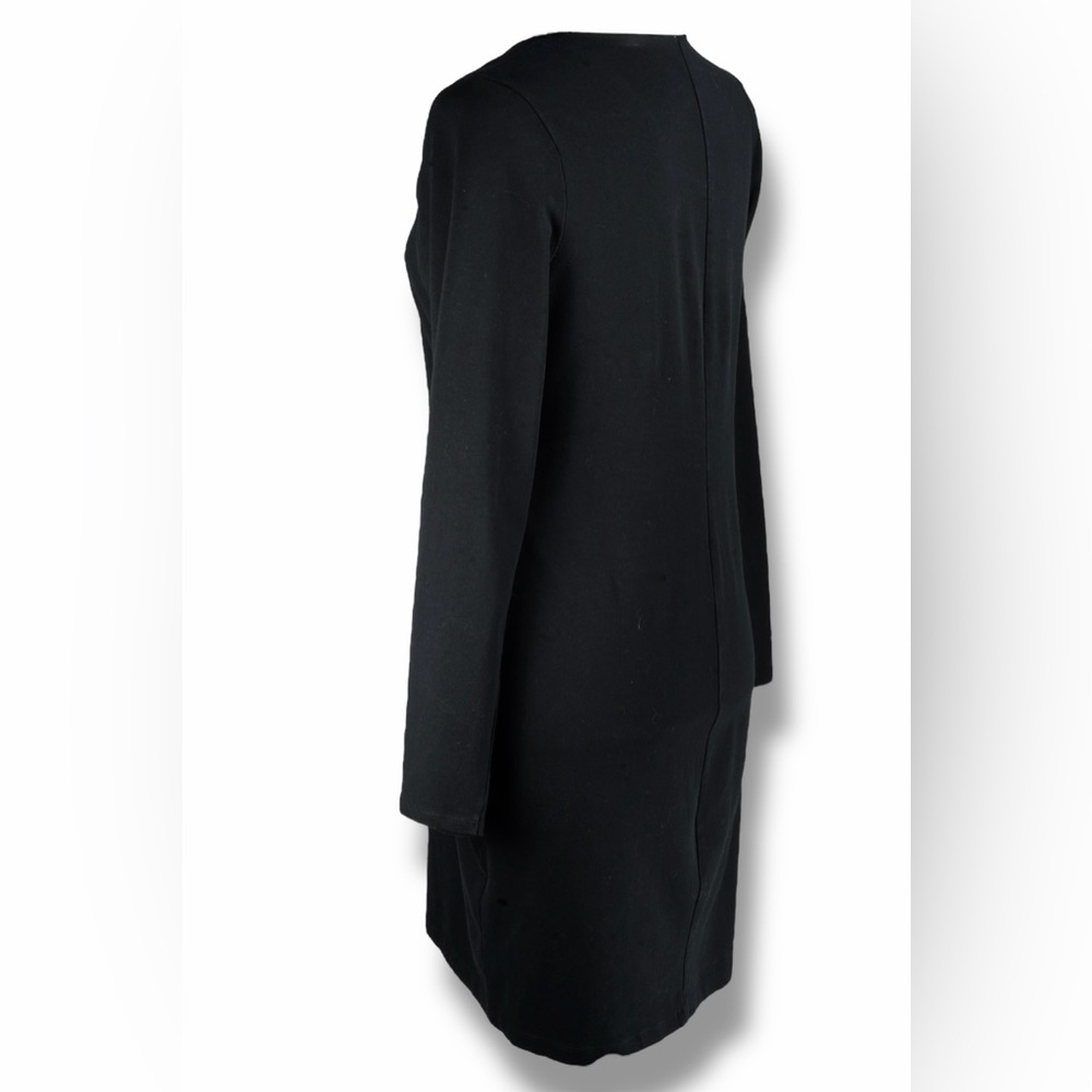 Express Women’s Black Deep V-Neck Long Sleeve Classic Bodycon Dress – Size L - Picture 5 of 17